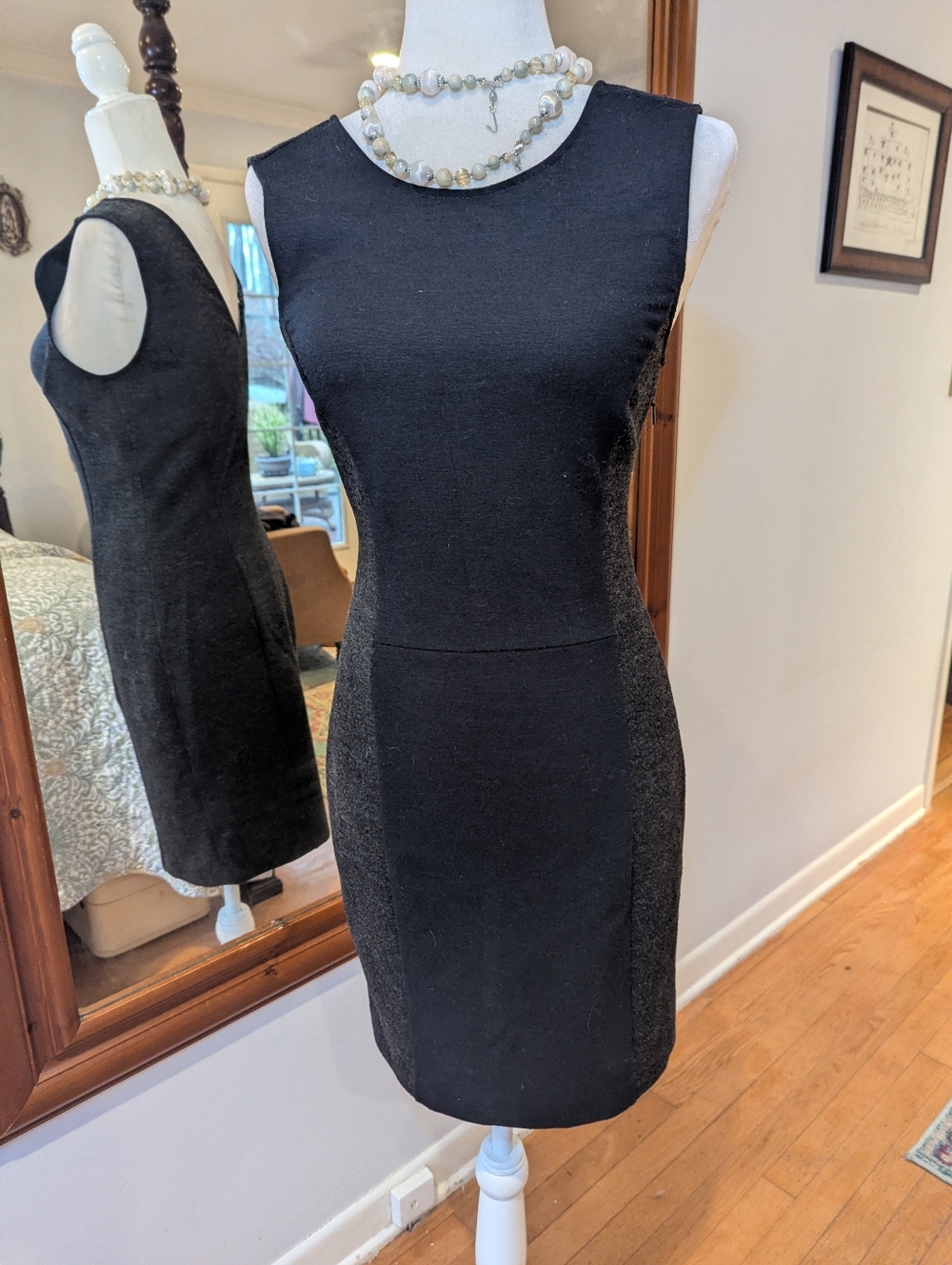 NWOT Theory Black and Navy Color block Mini Dress